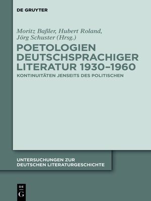 cover image of Poetologien deutschsprachiger Literatur 1930-1960